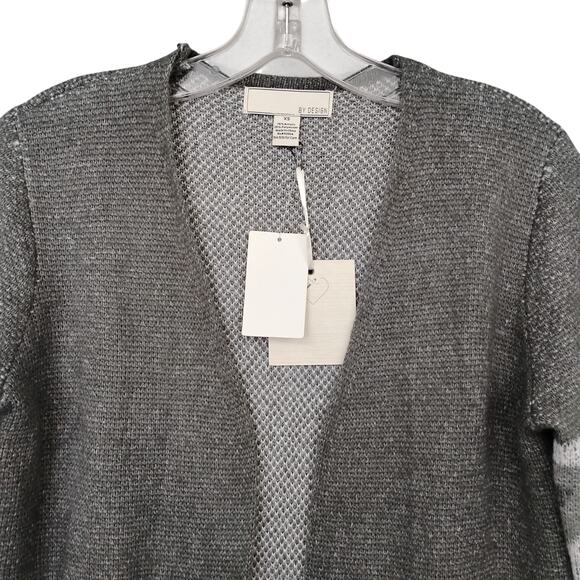 Nordstrom Rack By Design Open Cardigan Size XS Gray and White Aztec Pattern NWT - Picture 4 of 8
